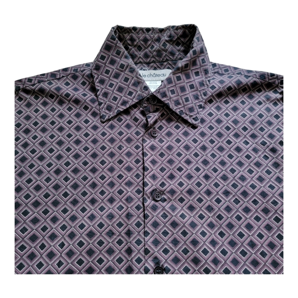 Le Chateau Dress Shirt in Bold Diamond Pattern ~ Mens